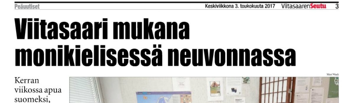 NEUVONTA VIITASAAREN SEUDUN LEHDESSÄ 3.5.2017