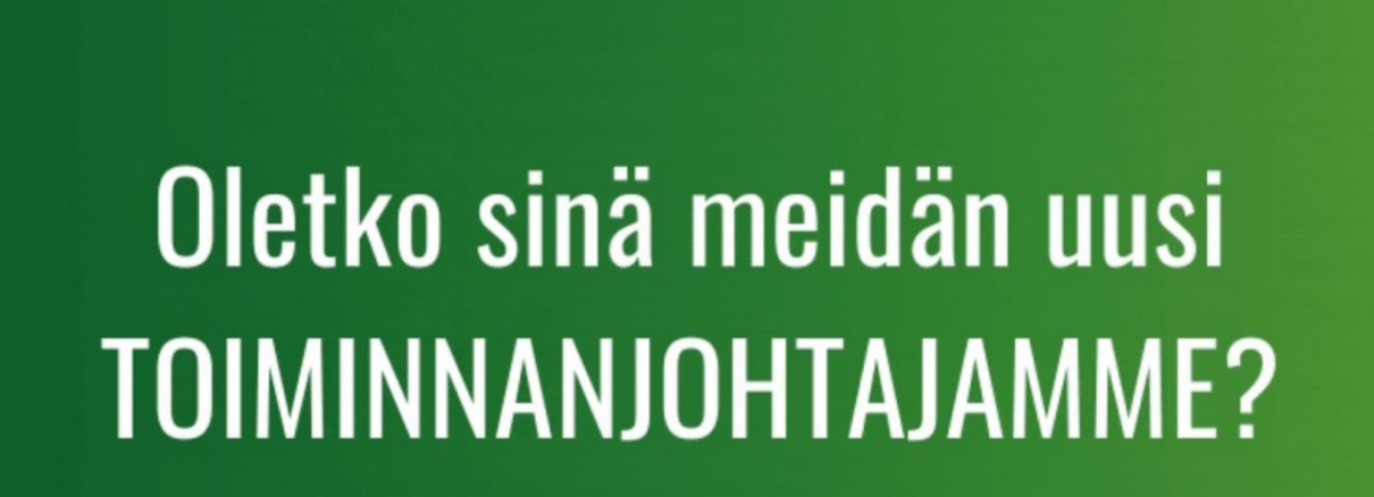 Hae meille toiminnanjohtajaksi