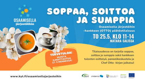 Soppaa, soittoa ja sumppia, OTTO-hankkeen päätöstilaisuus 25.5. klo 11-14