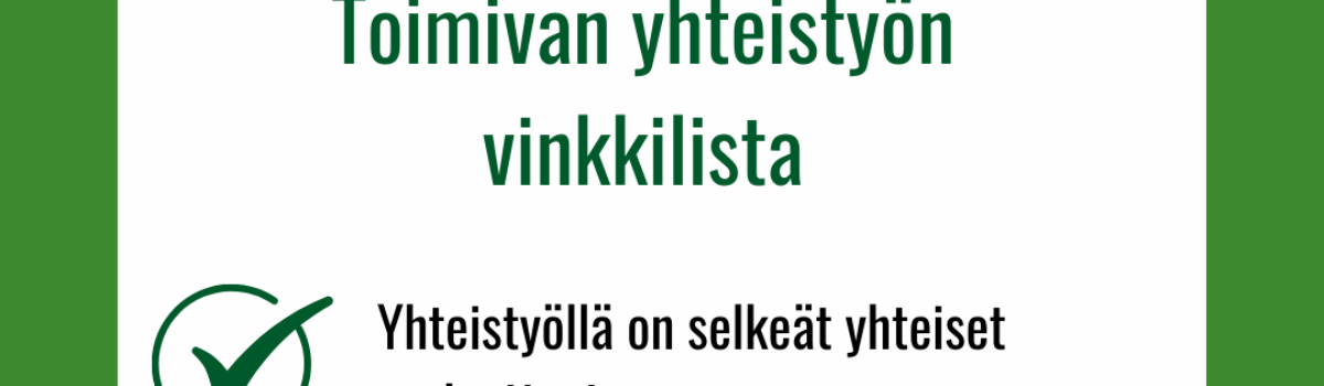 Vinkeillä kohti sujuvaa järjestön ja sotekeskuksen yhteistyötä