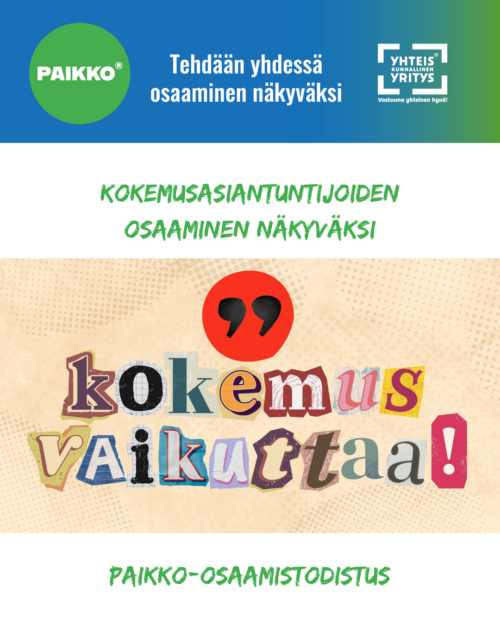 Kokemusasiantuntijoiden osaaminen näkyväksi