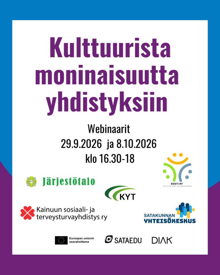 Kulttuurista moninaisuutta yhdistyksiin -webinaarit