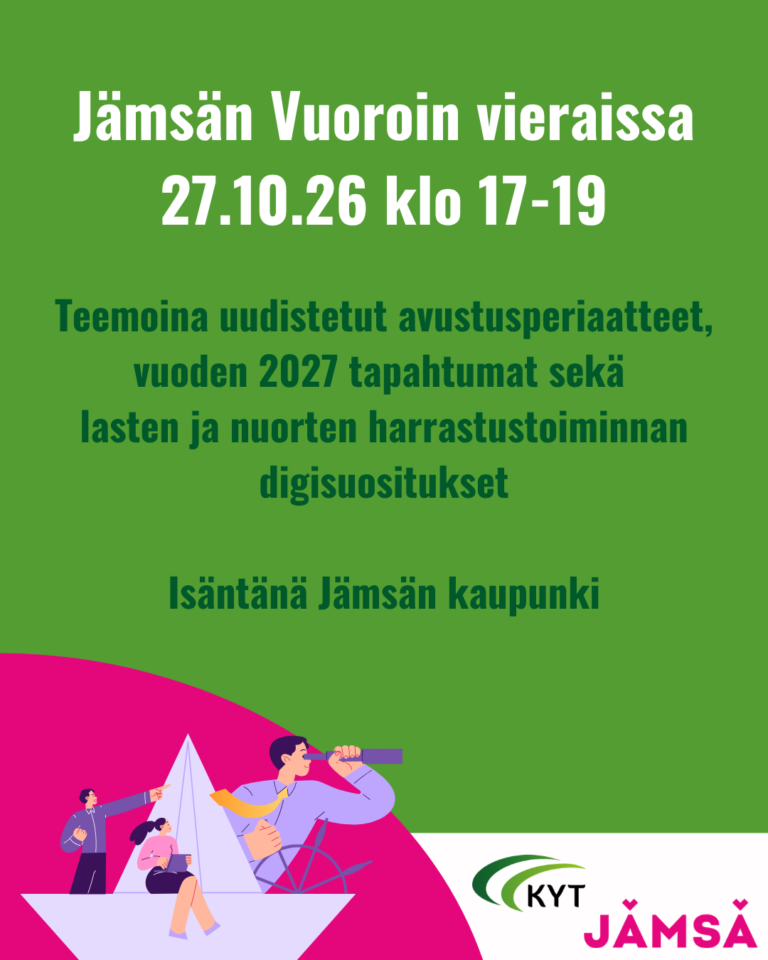 Jämsän Vuoroin vieraissa 27.10.26 mainoskuva